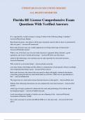 Florida RE License Comprehensive Exam Questions With Verified Answers