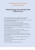 Florida Mortgage Exam Questions With Verified Answers