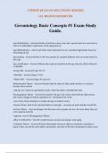 Gerontology Basic Concepts #1 Exam Study Guide