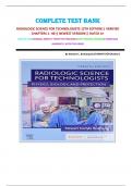 COMPLETE TEST BANK RADIOLOGIC SCIENCE FOR TECHNOLOGISTS 12TH EDITION By Stewart C. Bushong  | VERIFIED CHAPTERS 1- 40| NEWEST VERSION| RATED A+ PRINTED PDF| ORIGINAL DIRECTLY FROM THE PUBLISHER| 100% VERIFIED ANSWERS| DOWNLOAD IMMEDIETLY AFTER THE ORDER