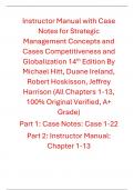 Strategic Management Concepts and Cases Competitiveness and Globalization 14th Edition By Michael Hitt, Duane Ireland, Robert Hoskisson, Jeffrey Harrison (Instructor Manual With Case Notes)