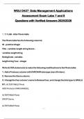 WGU D427 Data Management Applications  Assessment Exam Labs 7 and 8  Questions with Verified Answers 2025/2026 