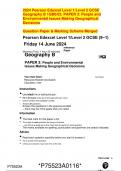 2024 Pearson Edexcel Level 1/Level 2 GCSE  Geography B 1GB0/03. PAPER 3: People and  Environmental Issues Making Geographical  Decisions    Question Paper & Marking Scheme Merged    Pearson Edexcel Level 1/Level 2 GCSE (9−1) 