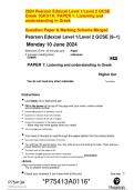 2024 Pearson Edexcel Level 1/Level 2 GCSE  Greek 1GK0/1H. PAPER 1: Listening and  understanding in Greek    Question Paper & Marking Scheme Merged    Pearson Edexcel Level 1/Level 2 GCSE (9–1)    Monday 10 June 2024  