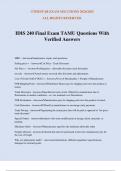 IDIS 240 Final Exam TAMU Questions With Verified Answers