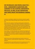 HR TECHNOLOGY AND PEOPLE ANALYTICS - D435 - ASSESSMENTS (QUESTIONS AND ANSWERS TO THE CHAPTER ASSESSMENTS FOR D435, AS WELL AS KEY DEFINITIONS AND TOPICS FROM THE READINGS) GRADED A+