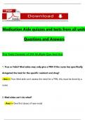 Medication Aide quizzes and tests from all units Over 250 Questions and Answers