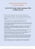 NACE CIP 2 Study Guides Questions With Verified Answers