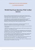 NR 602 Final Exam Questions With Verified Answers