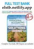 Solutions Manual for Fundamental Managerial Accounting Concepts 10th Edition by Edmonds