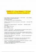  CMMB 411 - From Midterm 1 To Final Questions And Answers Graded A+.