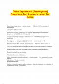  Gene Expression (Prokaryotes) Questions And Answers Latest Top Score.