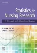 Test bank for Statistics for Nursing Research 3rd edition all chapters by SUSAN K. GROVE.