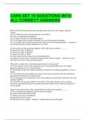 CAPA SET 10 QUESTIONS WITH ALL CORRECT ANSWERS 