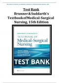 Test Bank  Brunner & Suddarth's Textbook of  Medical-Surgical  Nursing, 15th Edition ALL CHAPTERS BY KERRY H CHEEVER