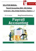 SOLUTION MANUAL  Payroll Accounting 2024, 34th Edition by Bernard J. Bieg, Bridget Stomberg, Chapters 1 - 7 