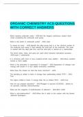 ORGANIC CHEMISTRY ACS QUESTIONS WITH CORRECT ANSWERS