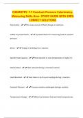 CHEMISTRY- 7.7 Constant-Pressure Calorimetry: Measuring Delta Hrxn- STUDY GUIDE WITH 100% CORRECT SOLUTIONS