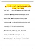 CHEMISTRY- 11.4 VSEPR Theory: Predicting Molecular Geometries- STUDY GUIDE WITH 100% CORRECT SOLUTIONS