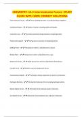 CHEMISTRY- 12.3 Intermolecular Forces- STUDY GUIDE WITH 100% CORRECT SOLUTIONS