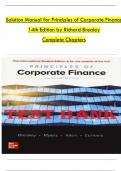 Solution Manual for Principles of Corporate Finance 14th Edition by Richard Brealey, Stewart Myers, Verified Chapters 1 - 34, Complete