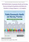 Test Bank For Public / Community Health and Nursing Practice: Caring for Populations, 2nd Edition, Christine L. Savage, Chapters 1 - 22, Complete Verified Newest Version