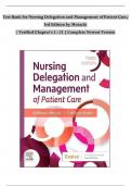 TEST BANK For Nursing Delegation and Management of Patient Care, 3rd Edition by Motacki, Complete Chapters 1 - 21, Newest Version (100% Verified by Experts)