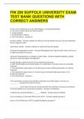 FIN 200 SUFFOLK UNIVERSITY EXAM TEST BANK QUESTIONS WITH CORRECT ANSWERS 