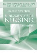  TEST BANK PROCEDURE CHECKLISTS  FOR FUNDAMENTALS  OF  NURSING T H I R D  E D I T I O N BY JUDITH M WILKINSON