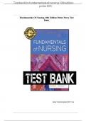 TEST BANK FOR FUNDAMENTALS OF NURSING 10TH EDITION POTTER PERRY ; COMPLETE SOLUTION GUIDE A+ .