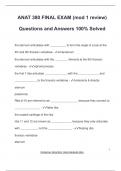 ANAT 380 FINAL EXAM (mod 1 review) Questions and Answers 100% Solved