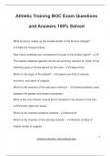 Athletic Training BOC Exam Questions and Answers 100% Solved