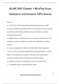 BLAW 3201 Chapter 1 MindTap Exam Questions and Answers 100% Solved