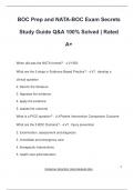 BOC Prep and NATA-BOC Exam Secrets Study Guide Q&A 100% Solved | Rated A+