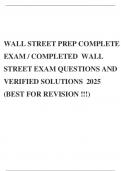 WALL STREET PREP COMPLETE EXAM / COMPLETED WALL STREET EXAM QUESTIONS AND VERIFIED SOLUTIONS 2025 (BEST FOR REVISION !!!)