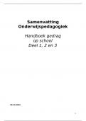 Samenvatting Handboek gedrag op school - Complete set -  Pedagogiek en Onderwijskunde