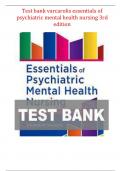 Test bank varcarolis essentials of psychiatric mental health nursing 3rd edition/ LATEST UPDATED