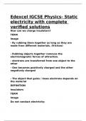 Edexcel IGCSE Physics- Static electricity with complete verified solutions.