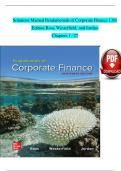 Solutions Manual Fundamentals of Corporate Finance 13th Edition Ross, Westerfield, and Jordan  Chapters 1 - 27