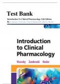 Test Bank - Introduction to Clinical Pharmacology 11th Edition(Visovsky, 2024 ) Chapter 1-20|All chapters