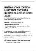 ROMAN CIVILIZATION MIDTERM RUTGERS questions and answers 2025.