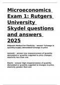 Microeconomics Exam 1 Rutgers University Skydel questions and answers 2025