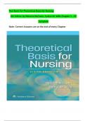 Test Bank For Theoretical Basis for Nursing 6th Edition by Melanie McEwen; Evelyn M. Wills Chapter 1 - 23 Complete #Theoretical Basis for Nursing 