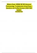 Midterm Exam: NR565/ NR 565 Advanced Pharmacology Fundamentals Actual Exam |Questions and Verified Answers (2024/ 2025 Update)- Chamberlain