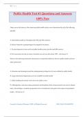 Public Health Test #1 Questions and Answers 100% Pass