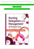 Test Bank for Nursing Delegation and Management of Patient Care, 3rd Edition by Motacki | Verified Chapter's 1 - 21 | Complete Newest Version.#Nursing Delegation