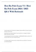 Hesi Rn Peds Exam V1 / Hesi Rn Peds Exam 2024 / 2025 Q&A With Rationale