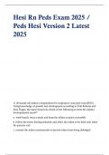 Hesi Rn Peds Exam 2025 / Peds Hesi Version 2 Latest 2025