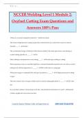 NCCER Welding Level 1 Module 2: Oxyfuel Cutting Exam Questions and Answers 100% Pass