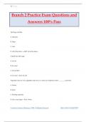 Branch 2 Practice Exam Questions and Answers 100% Pass